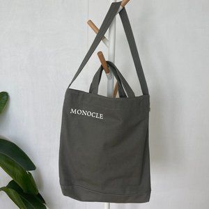 Monocle Voyage Canvas Tote Bag in Olive